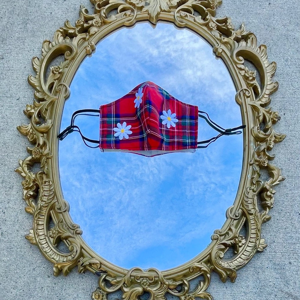 Handmade plaid face mask